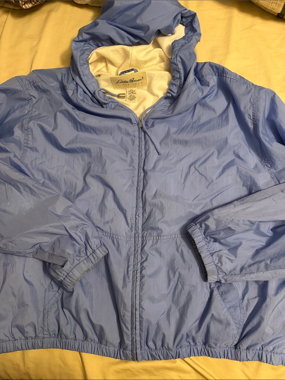 Eddie Bauer Light Blue Hooded Windbreaker Jacket